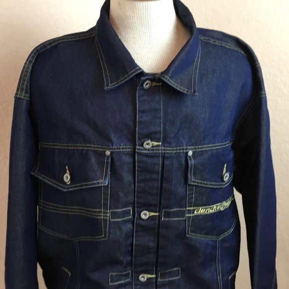 Clench Jeans Men Denim Jacket Size XL Blue Trucker - Picture 2 of 5